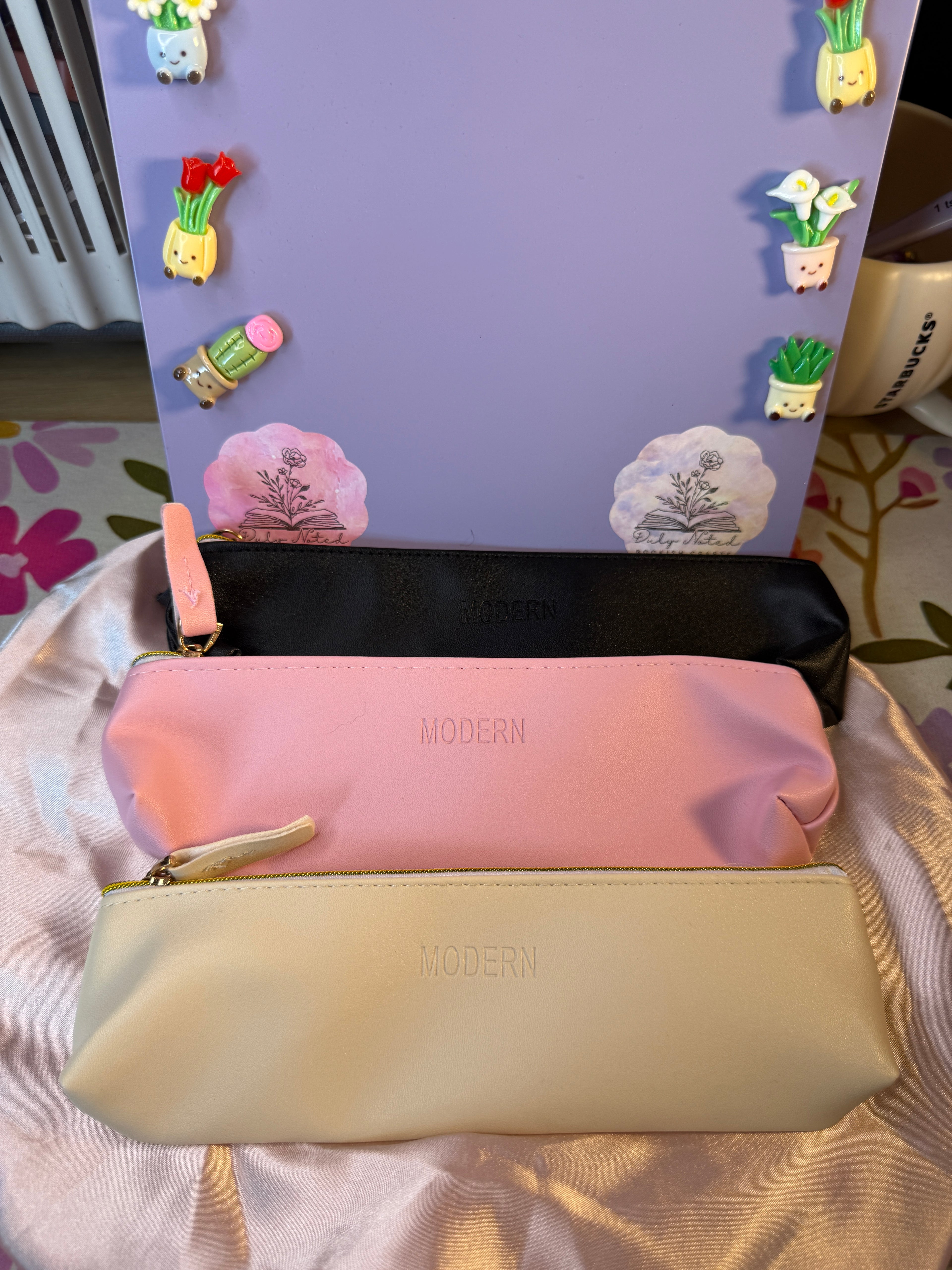 Faux Leather Pencil Case